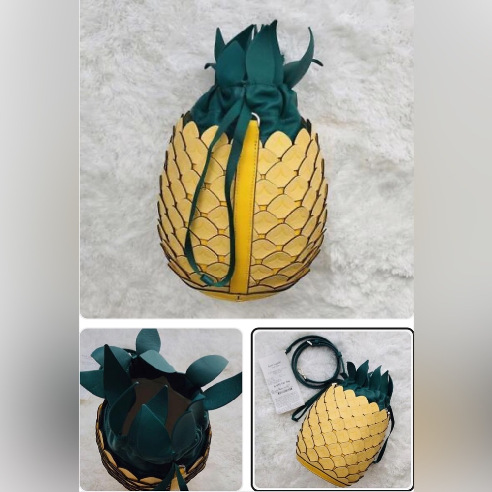Kate Spade Colada Pinapple Crossbody Bucket Bag - Picture 8 of 9